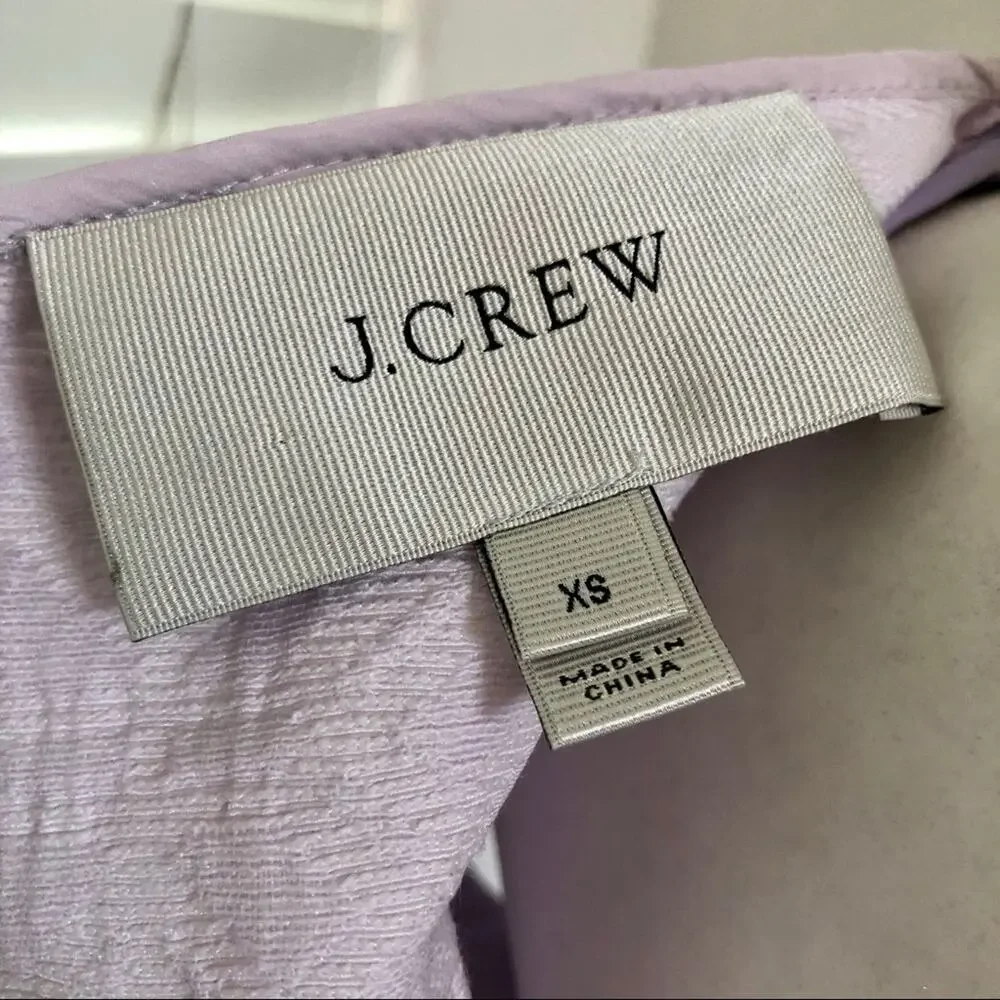 J.Crew Shift Dress Women’s XS Lilac Textured Sleeveless Zipper Pocket Career